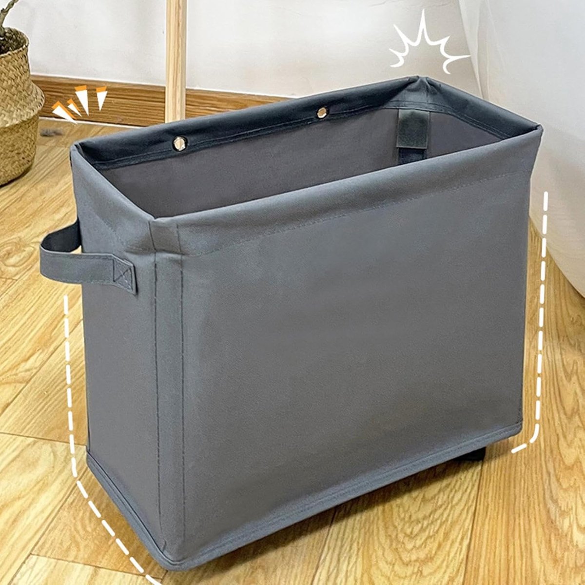 Wasmand Zak - Hangende Wasopslag - Ruimte Besparen - Grote Opening - 40x20x35cm - Grijs
