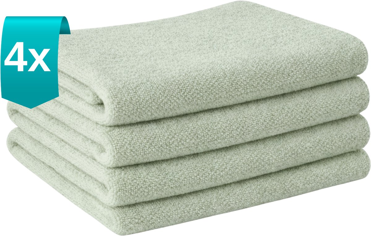 Tavas Harmonie Gastendoekjes 30x50 cm Mint groen Set van 4 100% Katoen Gastenhanddoek Rechthoek Handdoek Keuken Hotelkwaliteit Gastendoek