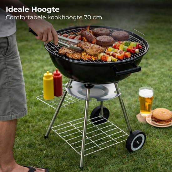 Lomera Houtskoolbarbecue - Houtskool BBQ - Houtskool Barbecue - Kogelbarbecue - Kogel BBQ - Barbecue op Wielen - BBQ op Wielen - Houtskoolbarbecue op Wielen - Houtskool BBQ met Wielen van Merkloos — afbeelding 3