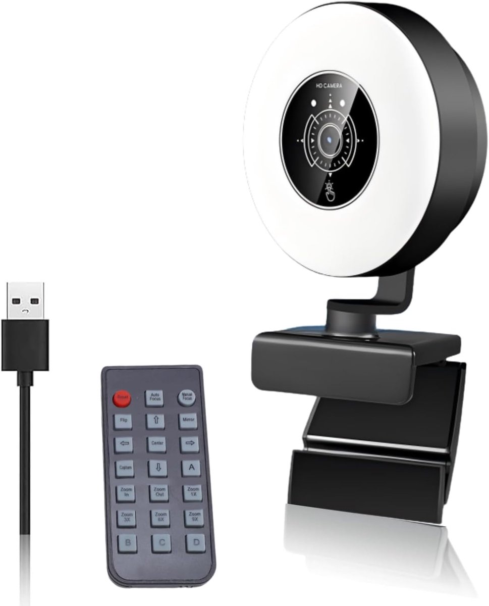 4K Webcam - Webcam PC USB - Video Calls - Autofocus met Afstandsbediening - 30FPS - Zwart