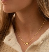 Kinderketting twee hartjes | Stainless Steel Goud