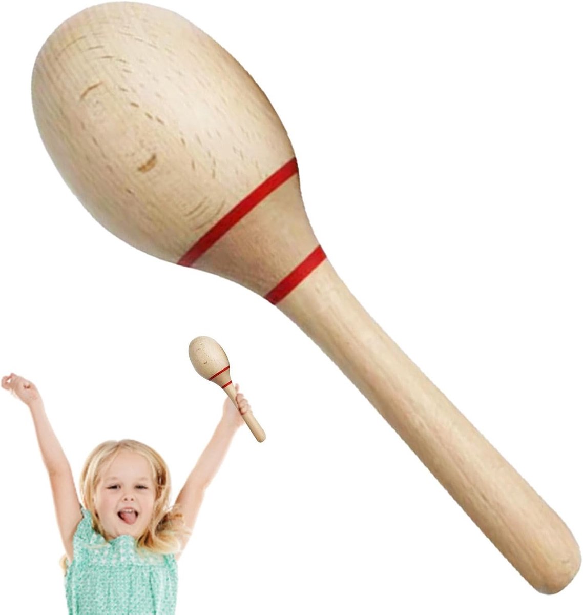 Maracas Houten - Rumba Shakers - Muziek Maken - Ergonomische Handgreep - 20x5.7cm - Multicolor