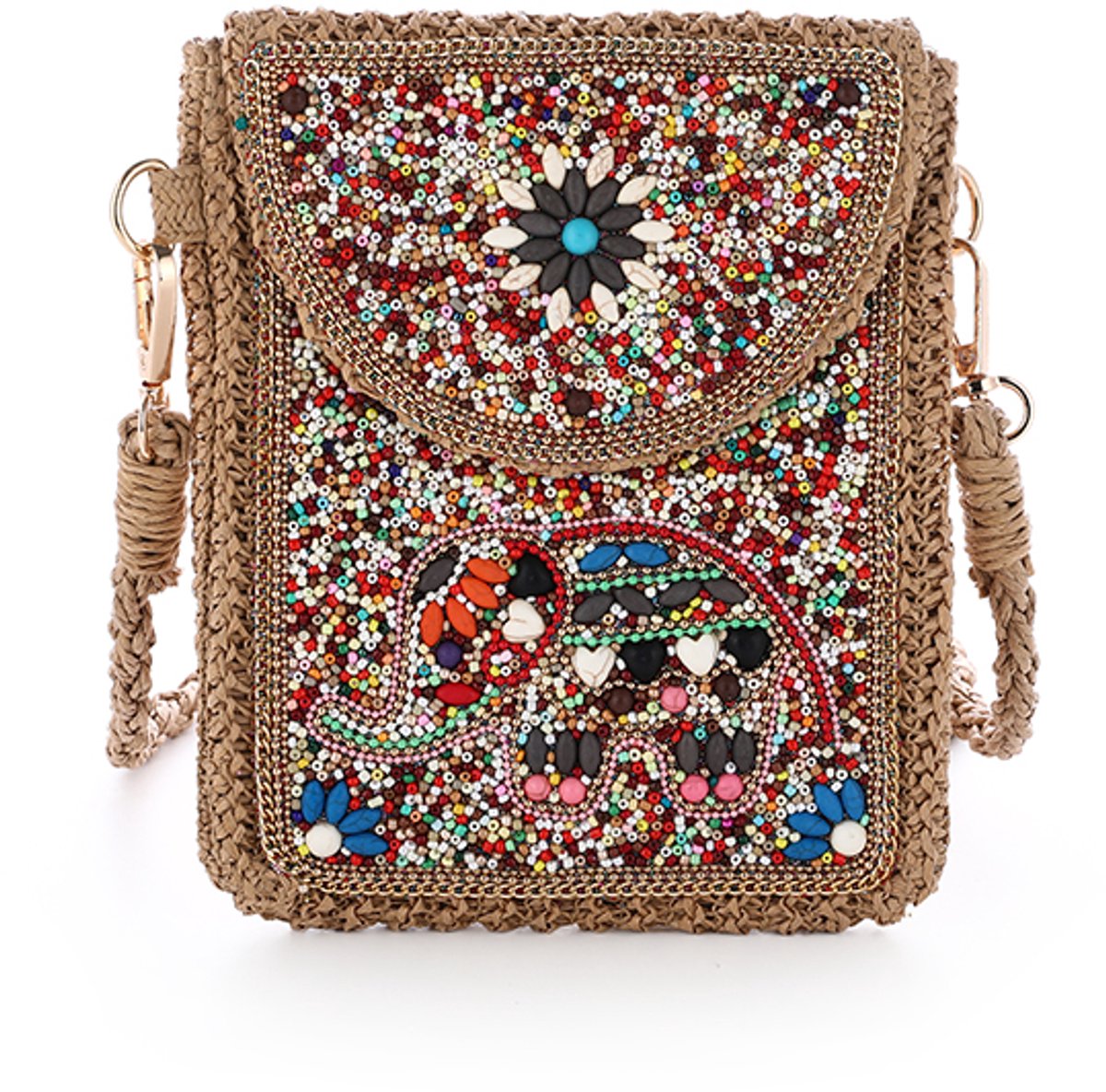 Telefoontasje Boho Beads - Mozaik - Multi - Elephant