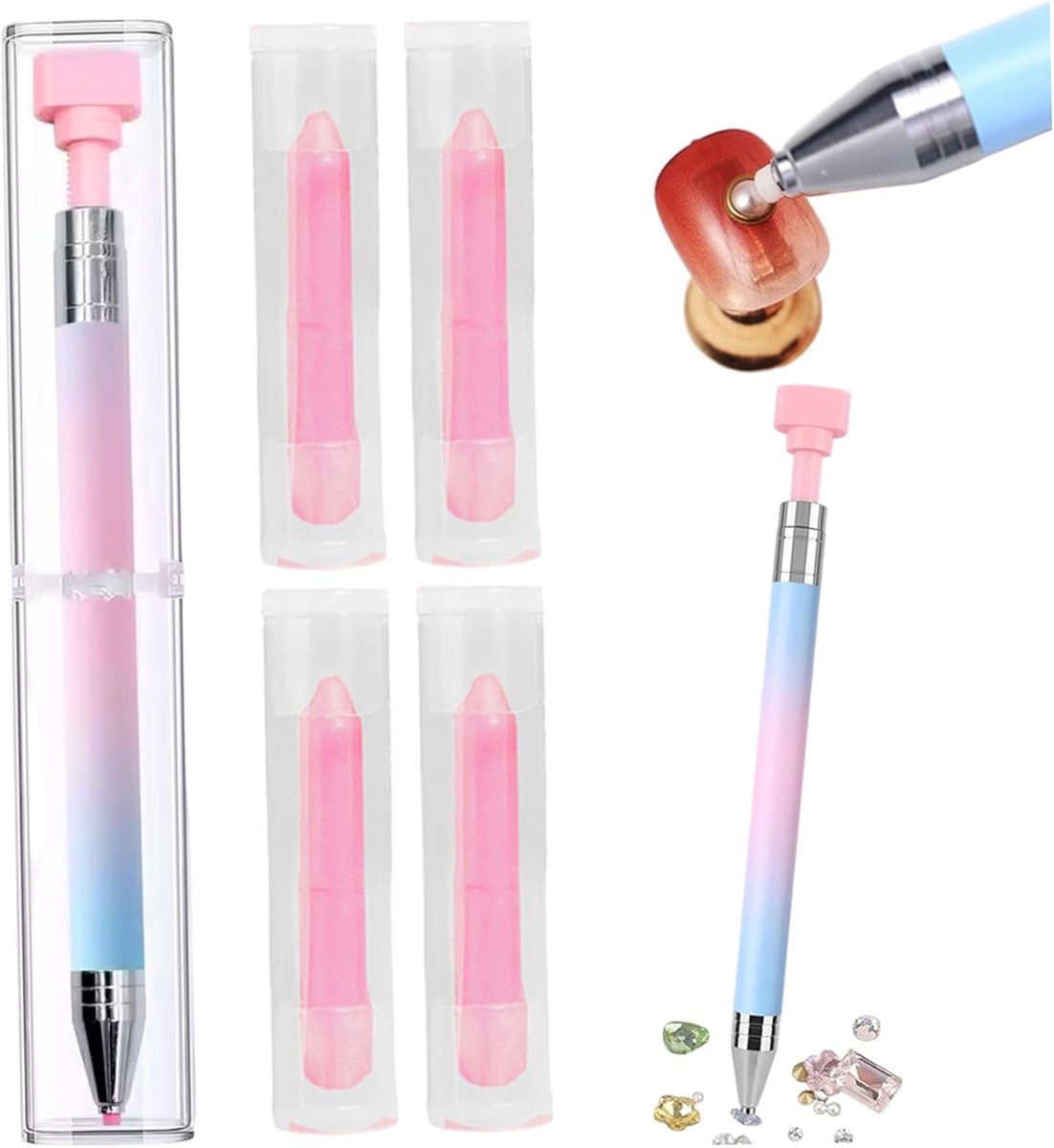 Automatische Wax Pen - Diamant Schilderen Tool - Nauwkeurig Plakken - Fijne Naaldpunt - 15 cm Lengte - Blauw