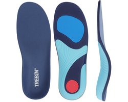 Semelles intérieures orthopédiques Trebin Premium - Semelles intérieures médicales - Supports d'arche professionnel pour épine calcanéenne, fasciite plantaire et surpronation - Unisexe - Découpables - Taille L 44