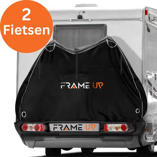 Fietshoes Fietsendrager voor 1 of 2 fietsen - Auto/Caravan/Dissel - 100% Waterdicht - 420D - Fietszeil - Fietsbeschermhoes - Universeel - Fietshoes Elektrische fiets - Anti-diefstal - Fietsbeschermhoes - Incl. Opbergzak