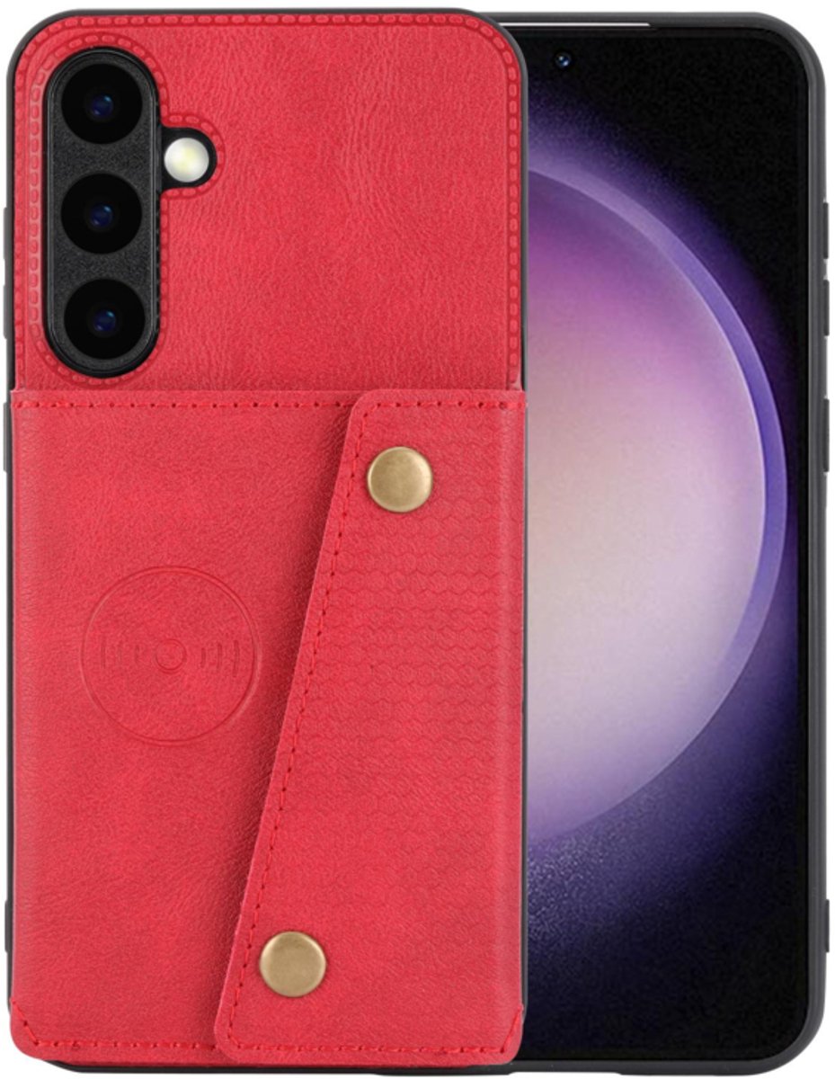 PU Bescherm-Hoes Cover met 4 Pas-vak geschikt voor Samsung Galaxy S26 PLUS - Rood