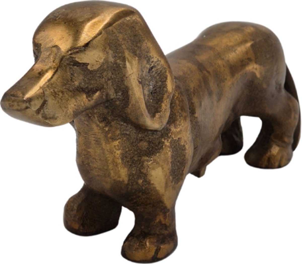 Urnenspecialist® - Urn Hond - Urn Teckel - Aluminium Urn - Honden urn - Antiek Goud - Gold - 100ML
