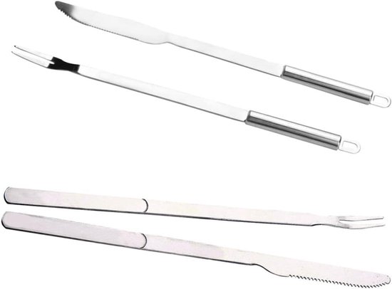 Barbecue Gereedschap Set - Vork En Snijder - Buiten Koken - Roestvrij ...