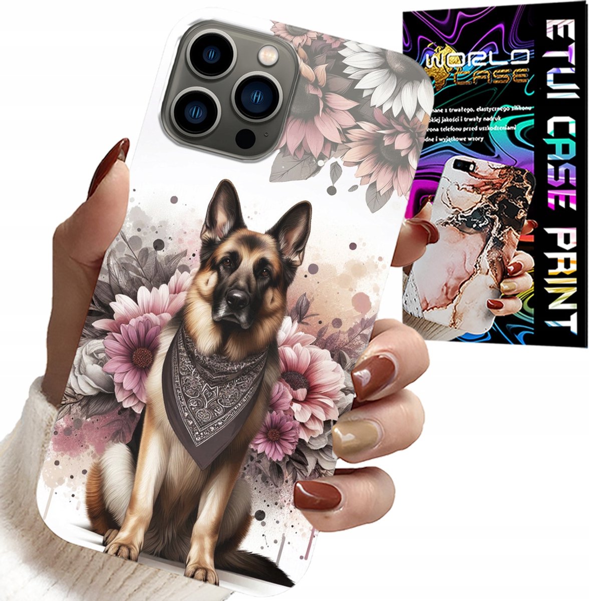 HOESJE VOOR IPHONE 12 PRO - HONDENHOESJE MET DE AFBEELDING VAN EEN DUITSE HERDER
