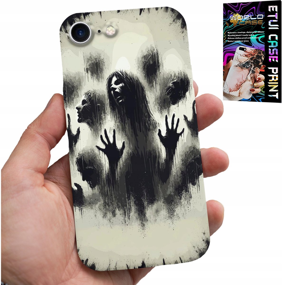 HOESJE VOOR IPHONE 7 / 8 / SE2 - LIVING DEAD THE WALKING DEAD ZOMBI + GLAS