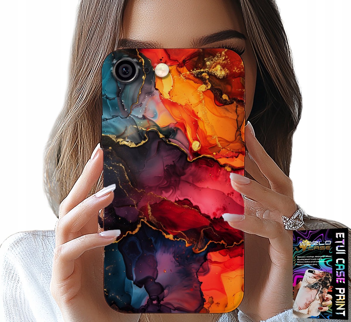 HOESJE VOOR IPHONE (6 PLUS) - STEENPATROON, HOESJE + GLAS