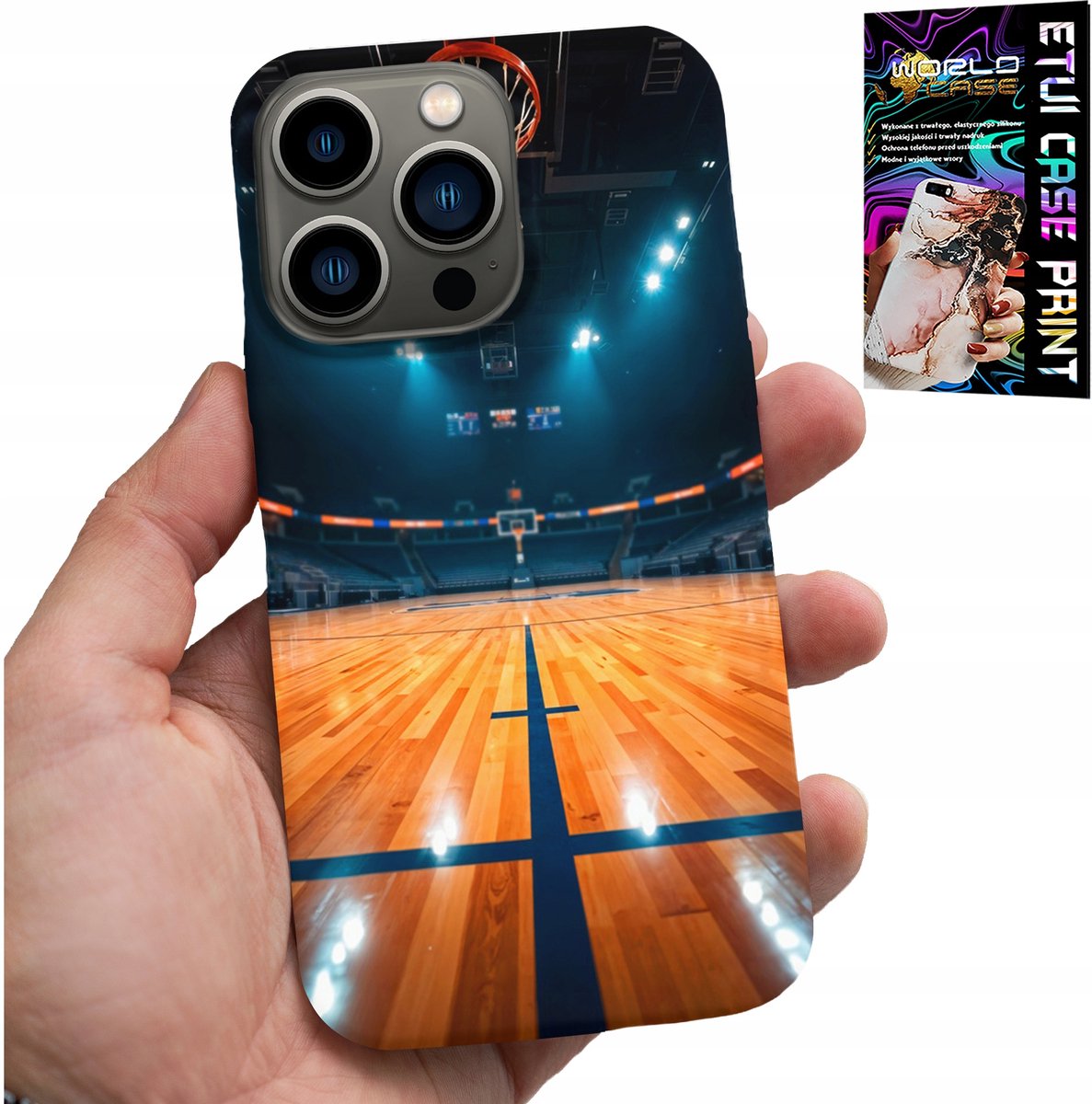 iPhone 14 Pro Max hoesje - NBA basketbalveld, basketbalfan patronen