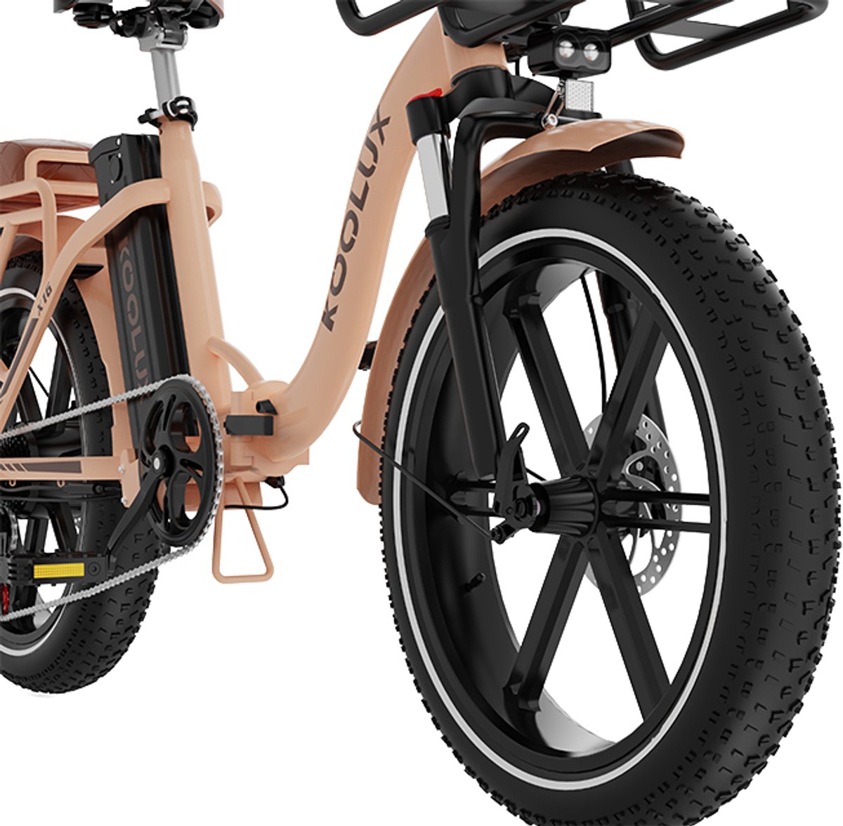 KOOLUX | X16 Elektrische Vouwfiets | E-Bike | 20 x 3.0 Inch Dikke Banden | 48V 15.6Ah 750WhLithium Accu | 250 W Motor | Maximaal 25/u | Maximaal bereik 75km | 7-speed versnelling | LCD Scherm | Aluminium Frame | Beige – foto 5