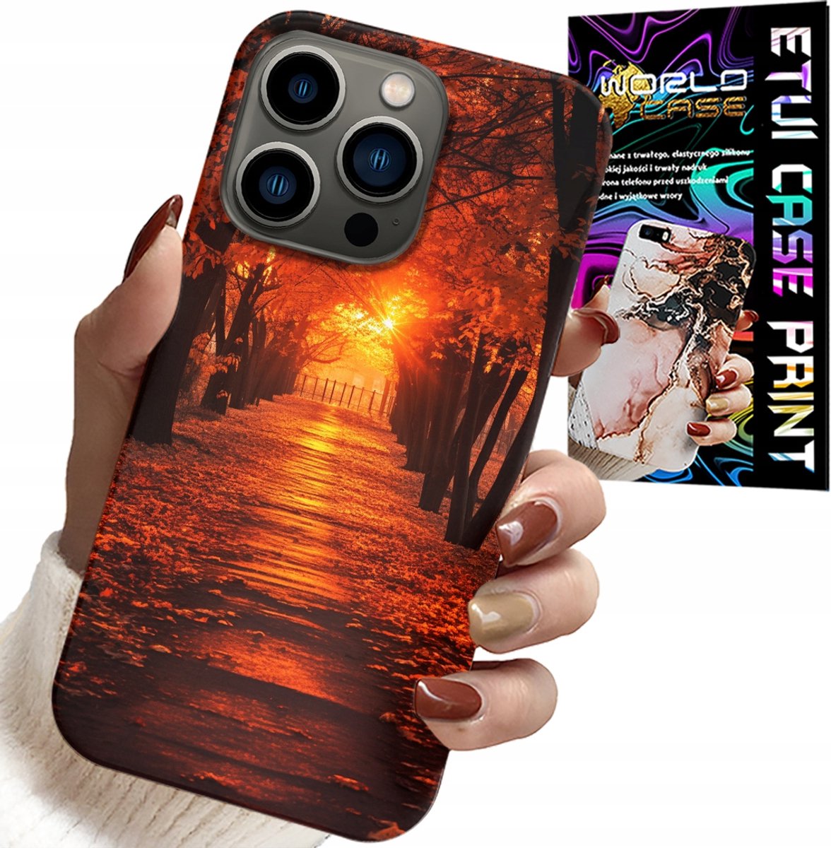 HOESJE VOOR IPHONE 14 PRO MAX - PARK, HERFST, VALLENDE BLADEREN, ACHTERKANT