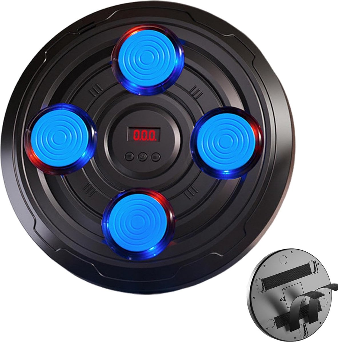 Muziek Boksmachine - Dans Boksen Apparaat - Indoor Fitness Training - Interactieve Lichtreactie - 28x28x5 cm - Blauw