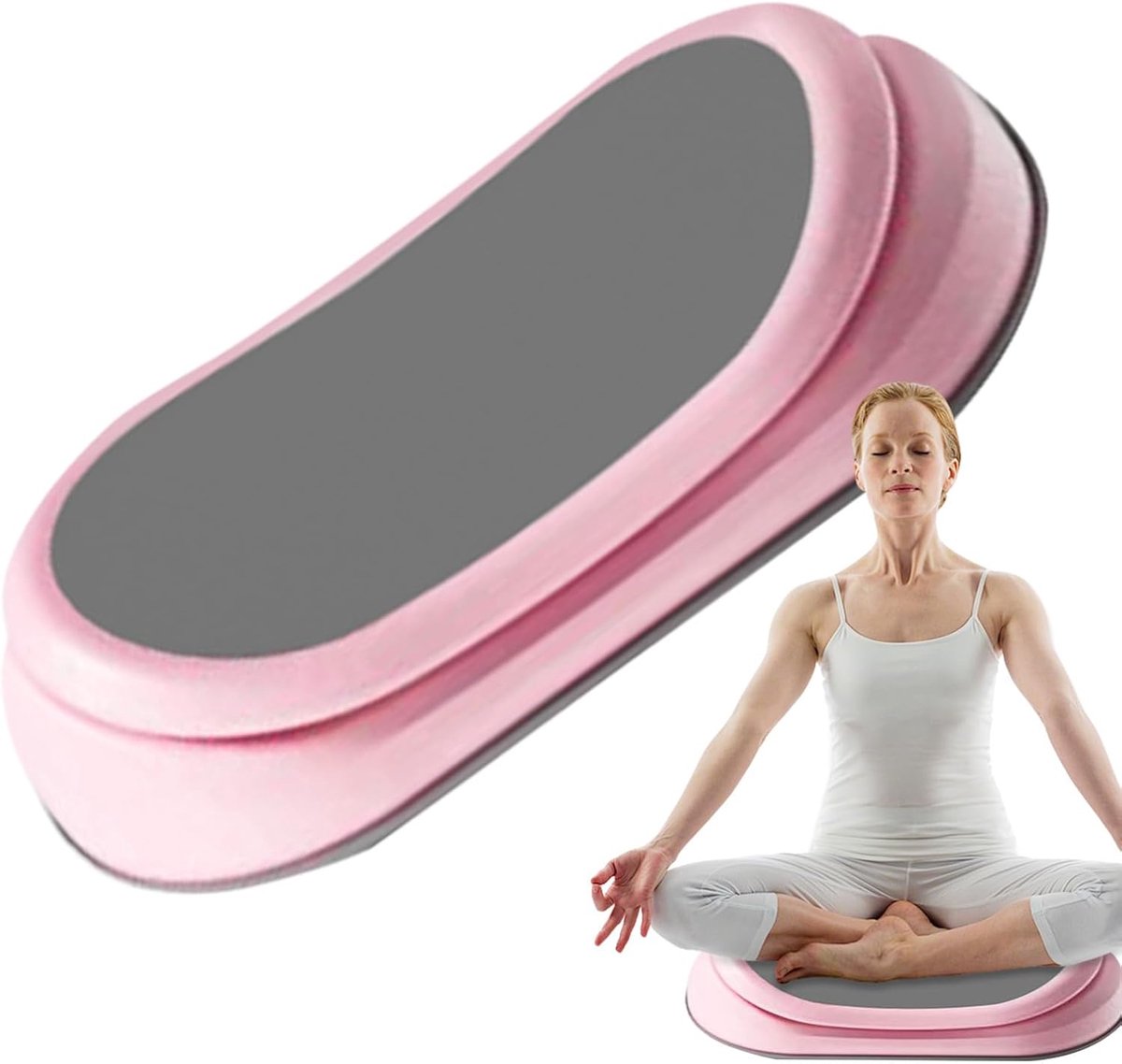 Buikspiertrainer - Fitnessapparaat - Buiktraining thuis - Zittende draaiplank - 48.8x26.5x11cm - Roze