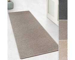 Tapijtloper Kalkutta - Sisal look loper - Hal en keuken - Op maat gesneden - 66x250 cm - Taupe