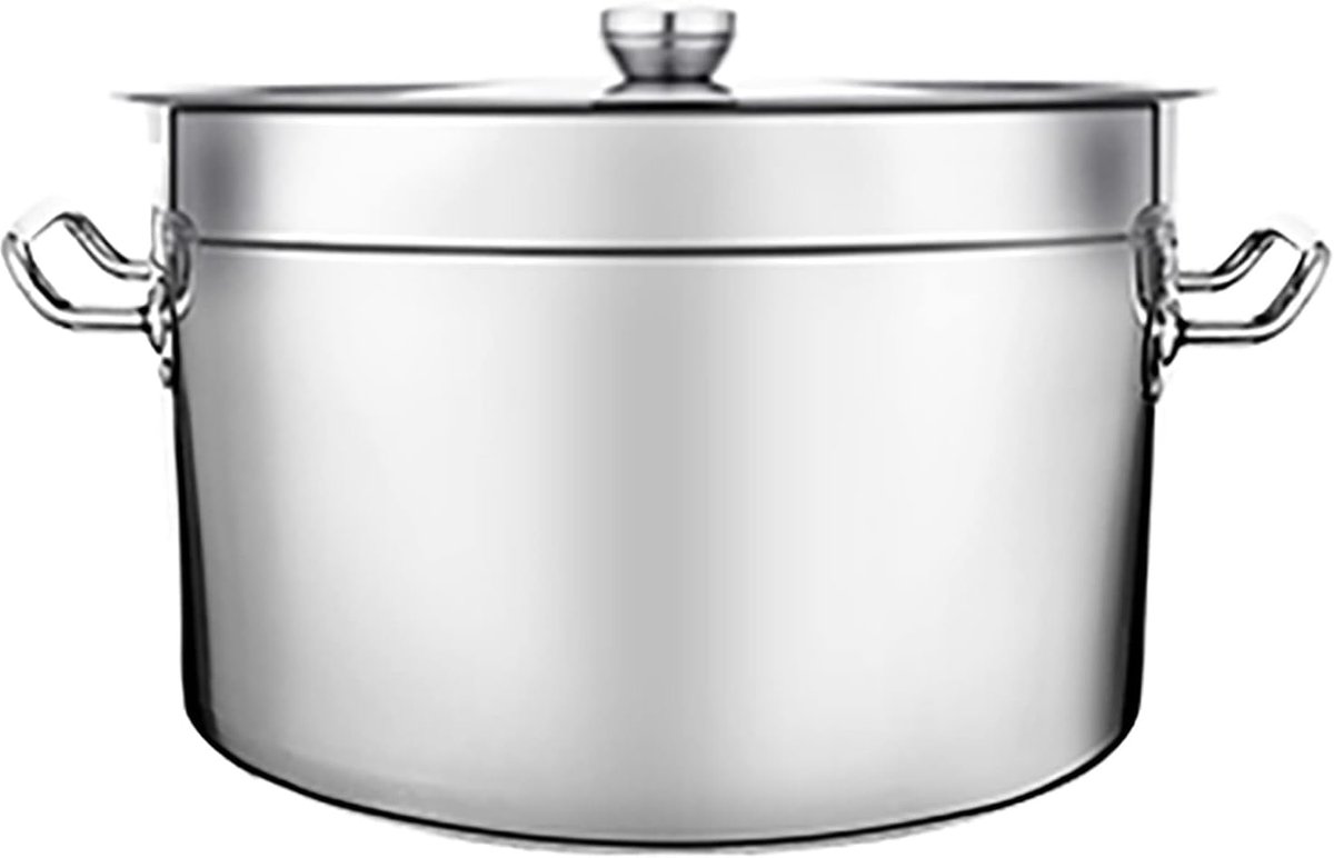 Soeppan RVS - Soepketel Kookpan - Grootkeuken Horeca - Composietbodem Inductie - 40 cm - Zilver
