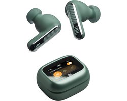 JBL Live Beam 4 – Draadloze Oortjes met Noise Cancelling – Smart Case met Touchscreen – Draadloos Bluetooth Oordopjes – 48 uur – Waterdicht – IP55 - Groen