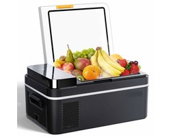 Auto Koelkast - Koelbox - Mini Koelkast - Draagbare - 21L - met Digitale Display en Ingebouwd Paneel - Compacter en Energiezuinig Koelen - Mini Fridge - voor Reis, Camping en Vacatures