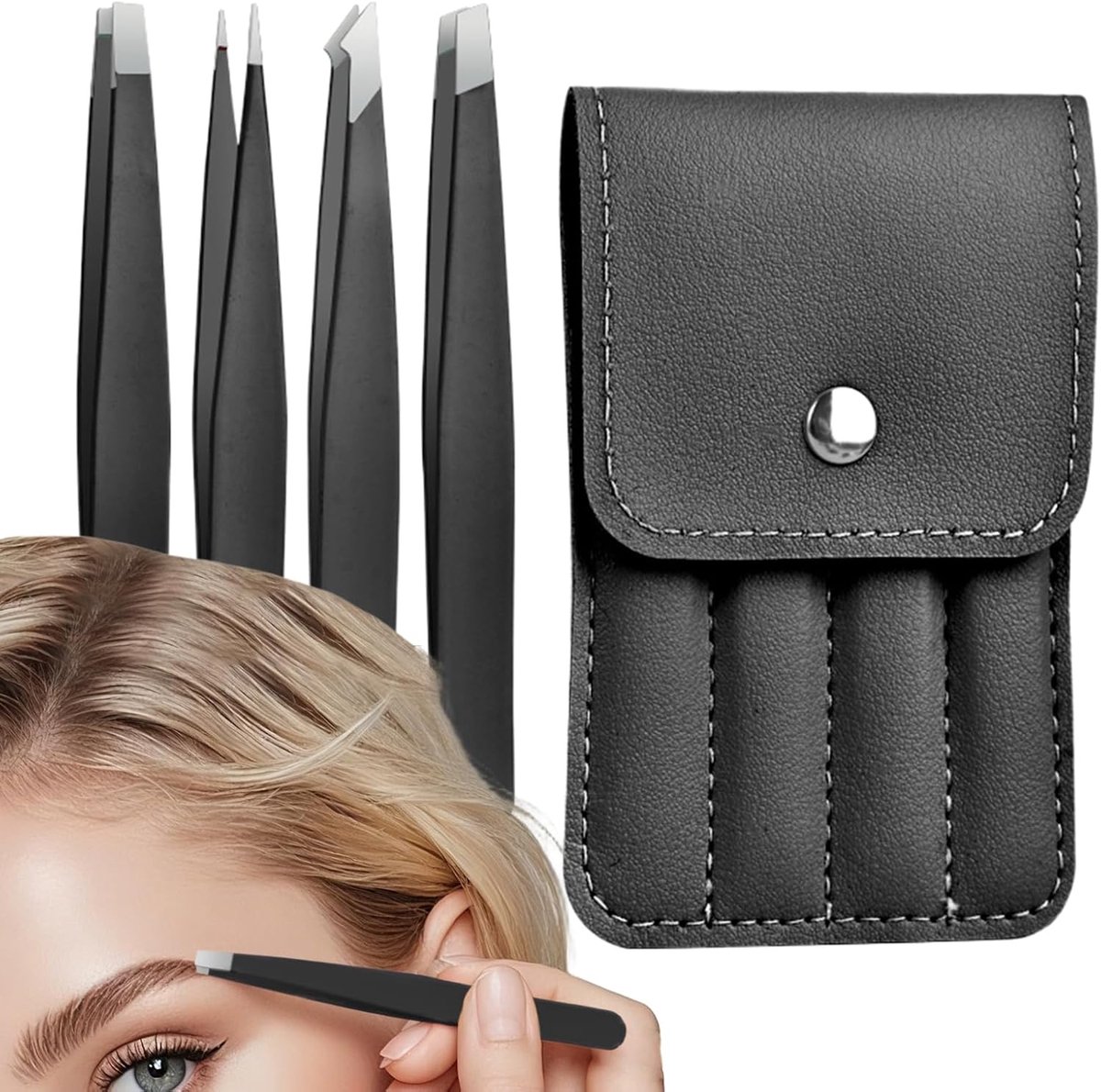 Precisie Pincetten - Wimper Applicator - Gezichtsverzorging - Puntige Tip - 9.4 cm Lengte
