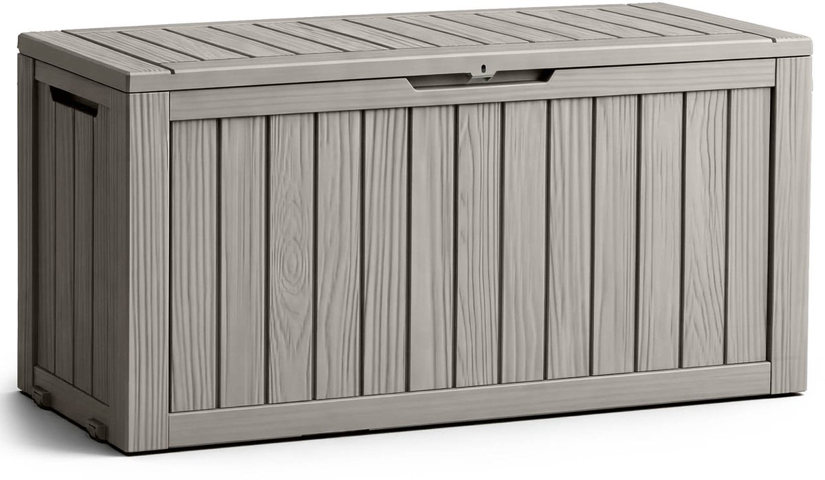 Tuinkist / Afsluitbaar Tuinbox / Balkonbox / Opbergbox Buiten / Tuinkussenbox / Opbergkist Tuin / Opbergbox met Deksel / 272 l / Grijs / 114 x 57,5 x 46,3 cm