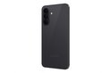 Achterkant van een zwarte Samsung smartphone met drievoudige camera.