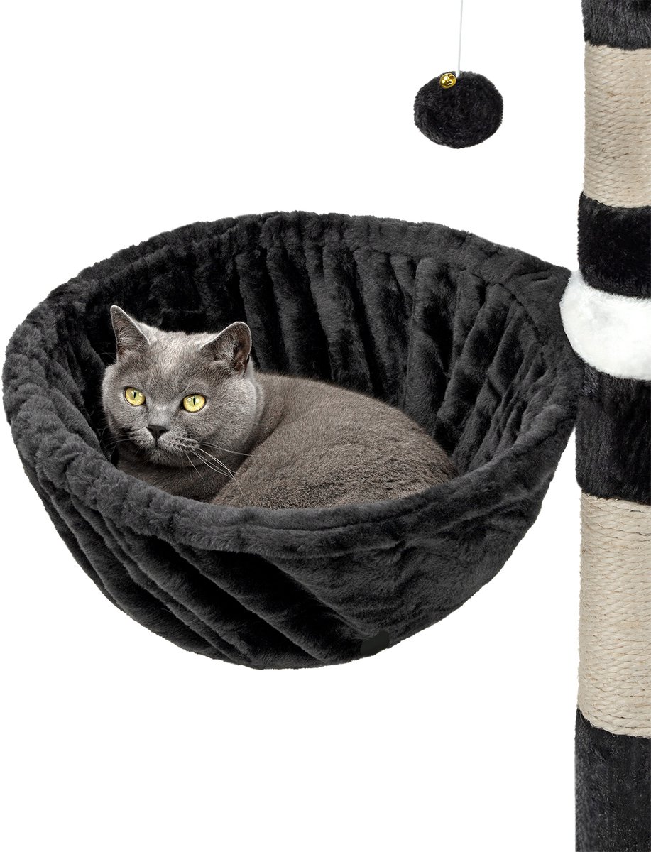 lionto Kattenmand voor krabpaal – Ø40 cm M8 bevestiging 25 cm, zwart