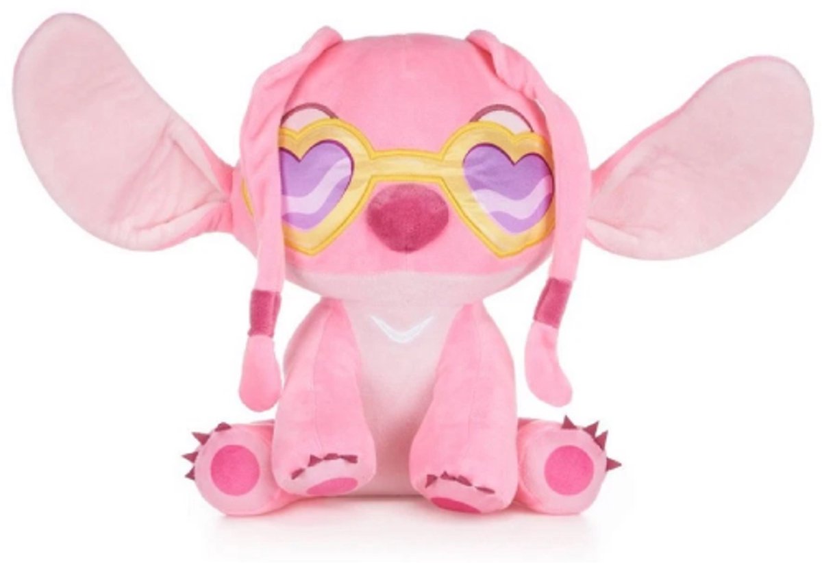Angel (Zonnebril) Disney Lilo & Stitch Pluche Knuffel 30 cm - Speelgoed Knuffels voor Kinderen Jongens Meisjes
