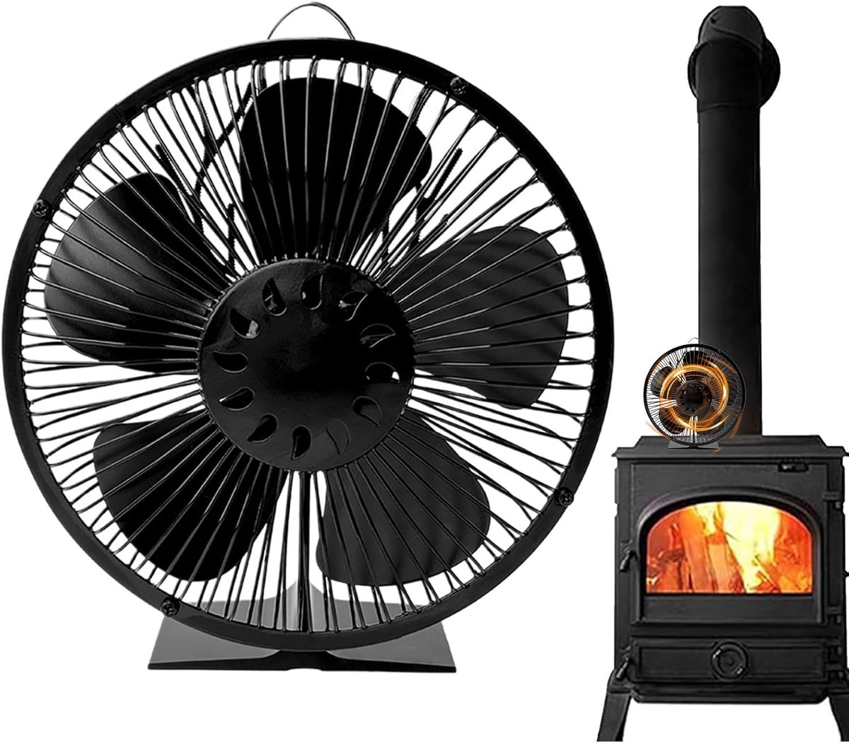 Ventilator Kachel - Warmte Verspreider - Efficiënt Verwarmen - Automatische Snelheidsregeling - 24 x 17 x 24 cm - Zwart