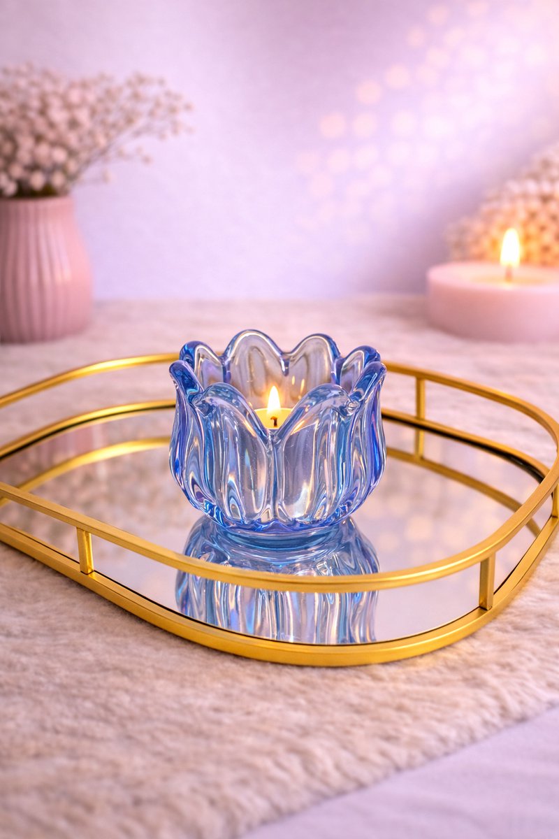 Tulp Waxinelichthouders met Parel Effect! | Viva Femme | Kaarsen | Decoratie | Cadeau | Wonen | Lavendel