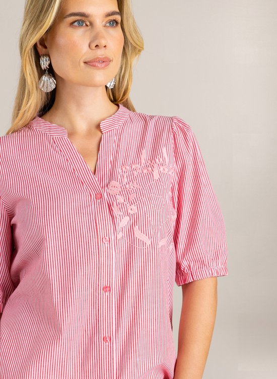 Zomer Vrouwen Verticale Streep Trui T-Shirt Korte Mouw V Zomer Vrouwen Verticale Streep Trui T-Shirt Korte Mouw V