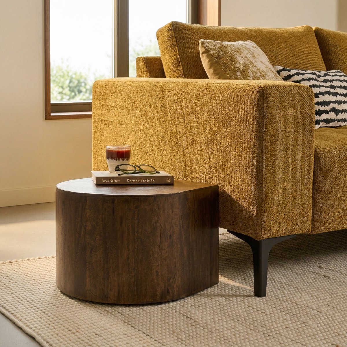 Woonexpress Bijzettafel Blob Mangohout Walnootbruin - Elegante Druppelvorm Bruin/Hout - Bruin/Hout - Mango