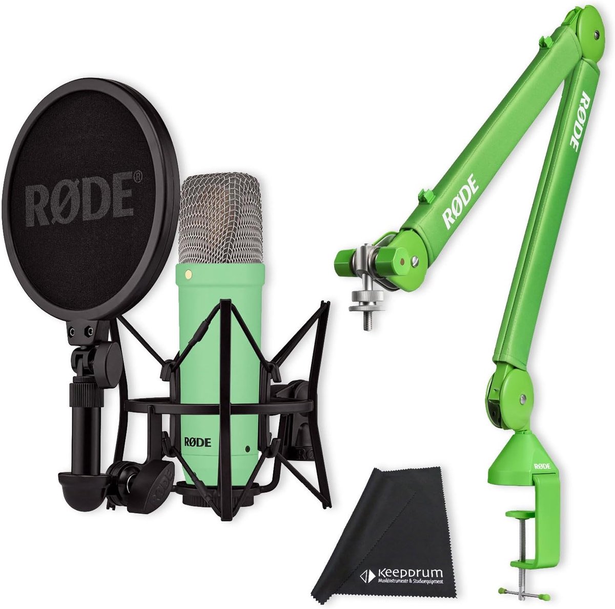 Studio Microfoon Set - Condensator Microfoon - Zang Opnames - Extreem Laag Geluid - 19cm Hoog - Groen