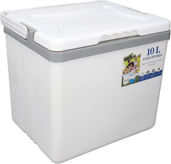Geïsoleerde Koelbox - Voedsel Opslag - Buiten Activiteiten - Grote Capaciteit - 10 Liter - Wit — afbeelding 3