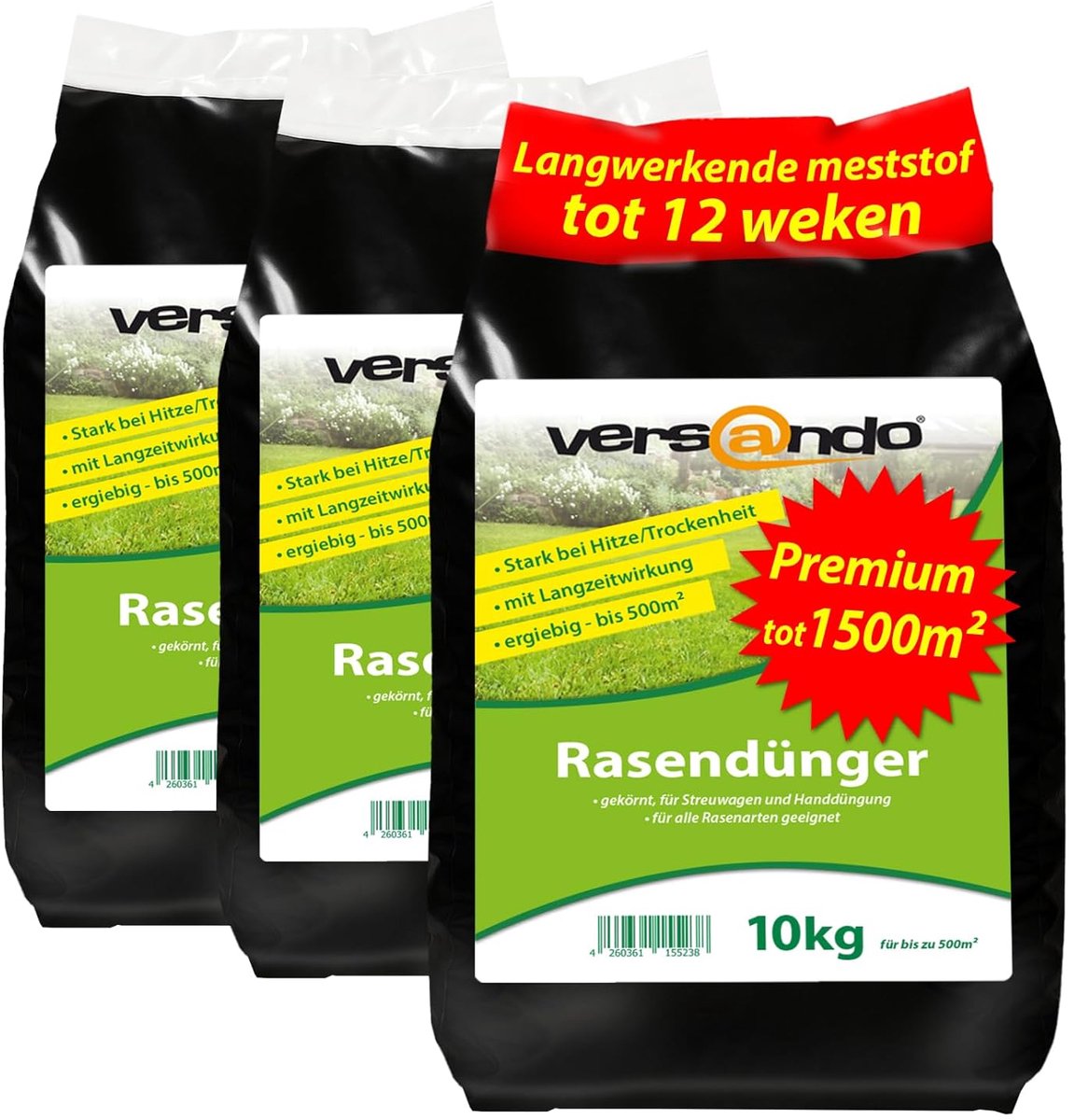 Gazonmeststof Langdurige Werking - Voeding voor Gras - Dicht Groen Gazon - Tot 12 Weken Voeding - 30kg 1500m²
