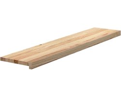 Traptreden Massief Eiken - Houten Treden - Trap Bekleden - Onbehandeld Natuurlijk Hout - 120x30x2 cm - Naturel