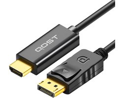Qost - DisplayPort naar HDMI kabel - 3 meter - 1080P 4K - DP Kabel - Zwart