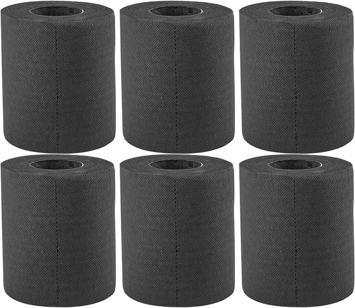 Zwart Toiletpapier - Zachte Rollen - Huishoudelijk Gebruik - 4 Laags Kwaliteit - 6 Stuks - Elegant Zwart