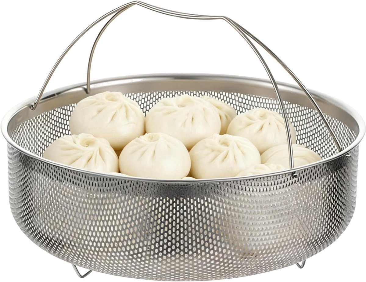 Stoommandje Groenten Keukenaccessoires RVS Gezond Koken Fijne Gaasconstructie 21x8.5cm of 24.6x9.4cm Zilver