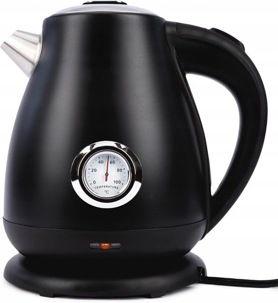 RWB® Waterkoker Retro - Retro Waterkoker - Waterkoker - Zwart - ‎22 x 17 x 23 cm;