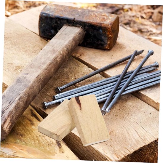 Bijlsteel Wiggen - Houten Wiggen Set - Gereedschap Reparatie - 10 Stuks Pakket - 3.14x1.77x0.98 Inch - Natuurlijk Hout — afbeelding 4