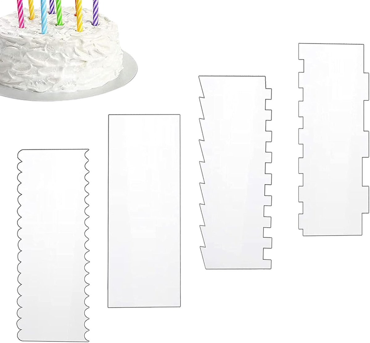 Taart Gladstrijker Set - Bak Gereedschap - Perfecte Taarten Maken - Vaatwasserbestendig Ontwerp - 10x24 cm Set