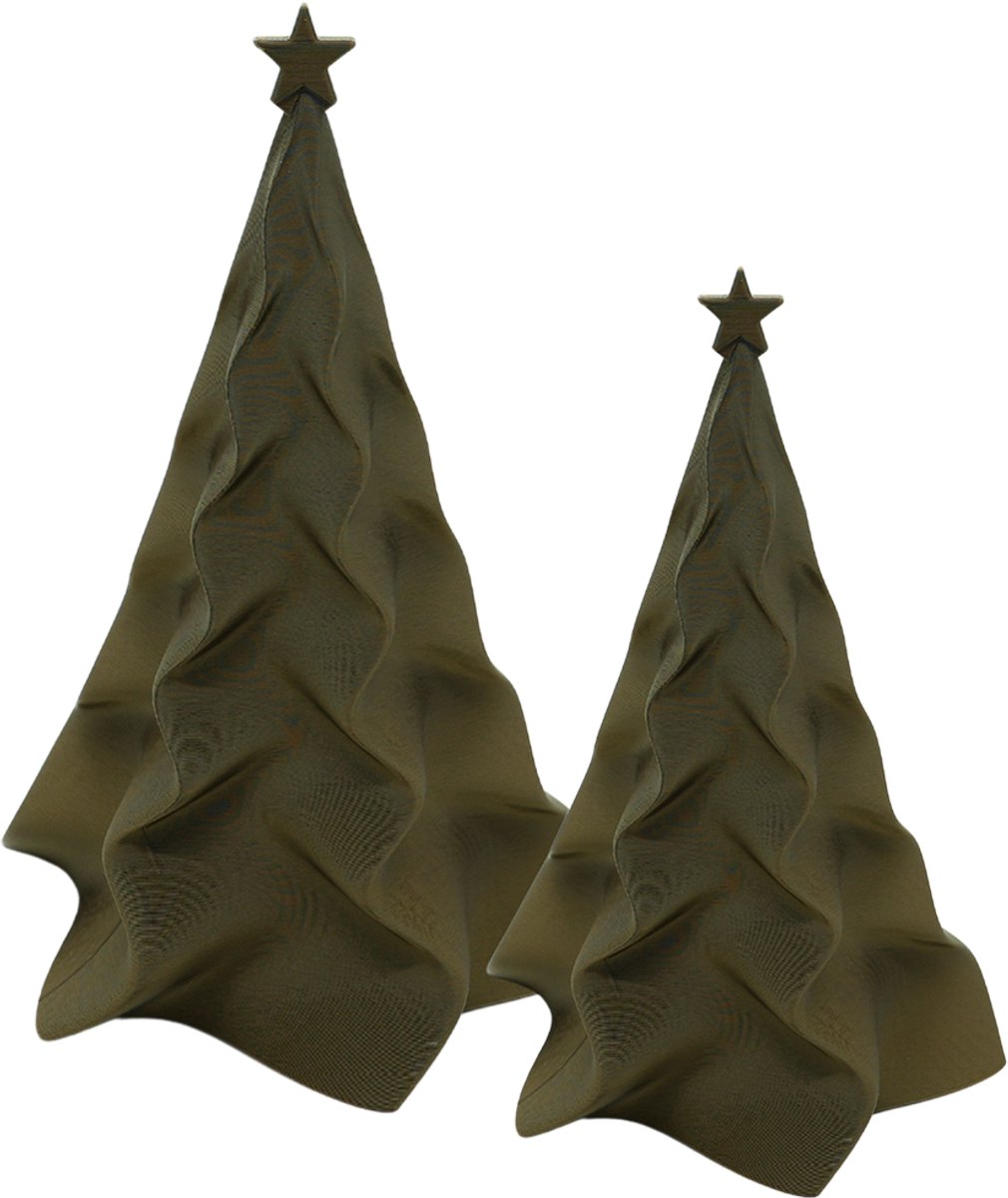 Organische kerstboom set – Decoratief object – Brons - 3d geprinte object – Winter woondecoratie – 15CM & 20CM