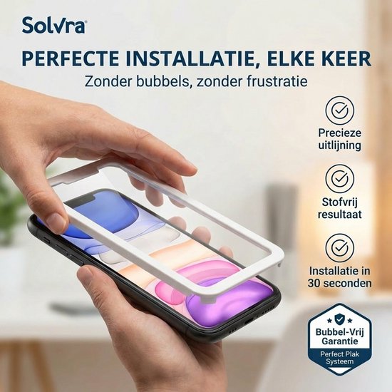 Protecteur d'écran adapté pour iPhone 11 et iPhone XR - Glas trempé - Tempered Glass - Transparent et résistant aux rayures - Incl. Outil d'installation - 3 pièces