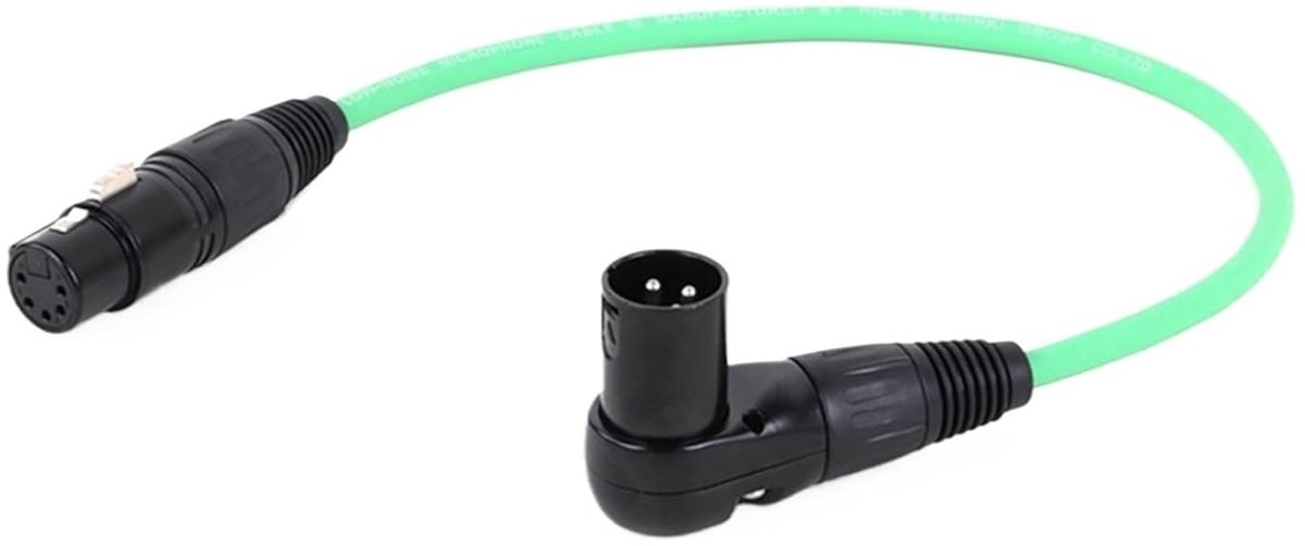 XLR Kabel Adapter - Haakse Connector - Microfoon Aansluiting - 90 Graden Hoek - 10 Meter - Groen
