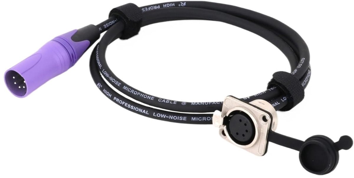 XLR Kabel - Microfoon Kabel - Audio Verbinding - 5-Pin D-Type - 10 Meter - Paars