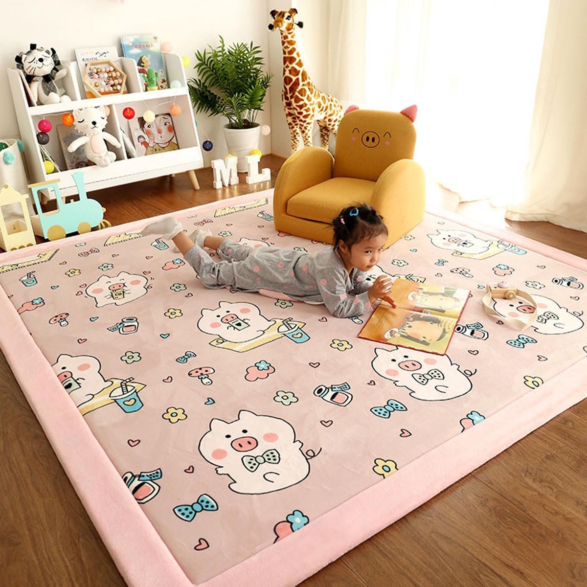 Kindertapijt Vloerkleed - Zacht Speeltapijt - Kinderkamer Decoratie - Extra Dikke Pool - 200x200 cm