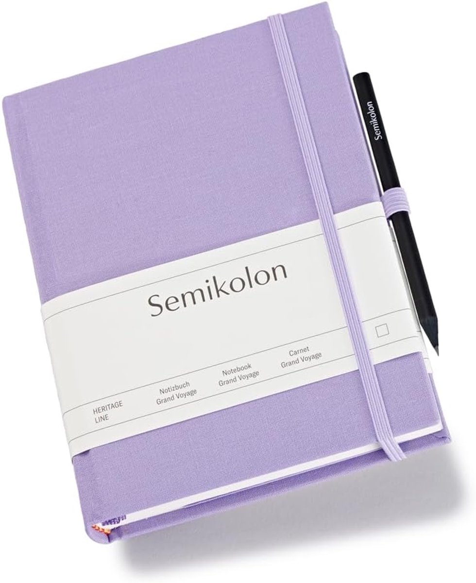 Reisdagboek Grand Voyage - Persoonlijk notitieboek - Herinneringen vastleggen - 304 pagina's - 14 x 192 cm - lila zijde